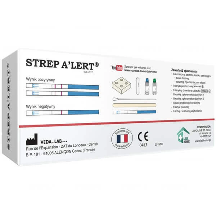 Strep A Lert Тест на стрептококк StrepA (тонзиллит, скарлатина), 1 штука: цены и характеристики