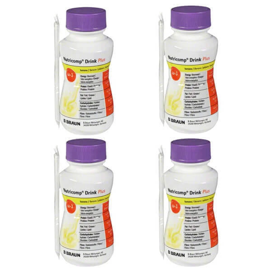 Nutricomp Drink Plus, поживний продукт, банановий смак, 4 x 200 мл: ціни та характеристики
