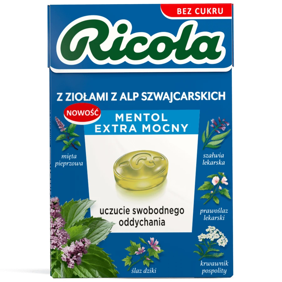 Ricola Mentol, швейцарские травяные конфеты, без сахара, 27,5 г.: цены и характеристики