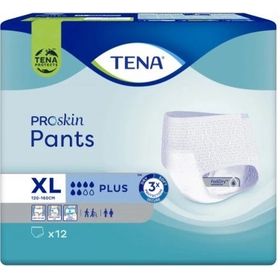 TENA PANTS PLUS EXTRA LARGE 1×12 шт, эластичные впитывающие трусики, 1440 мл, обхват бедер 120-160 см: цены и характеристики
