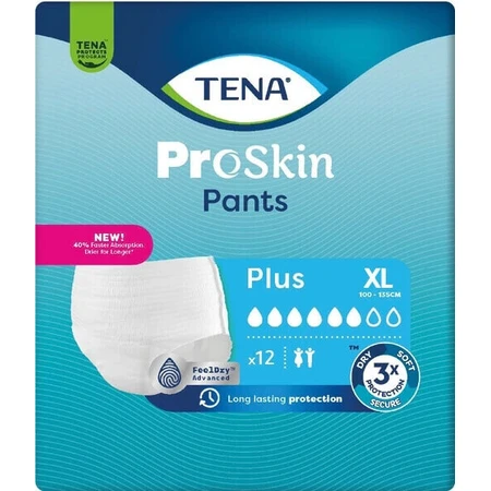 TENA PANTS PLUS EXTRA LARGE 1×12 шт, эластичные впитывающие трусики, 1440 мл, обхват бедер 120-160 см: цены и характеристики