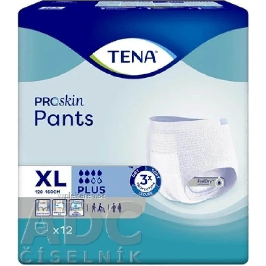TENA PANTS PLUS EXTRA LARGE 1×12 шт, эластичные впитывающие трусики, 1440 мл, обхват бедер 120-160 см: цены и характеристики