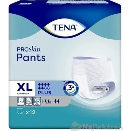 TENA PANTS PLUS EXTRA LARGE 1×12 шт, эластичные впитывающие трусики, 1440 мл, обхват бедер 120-160 см: цены и характеристики