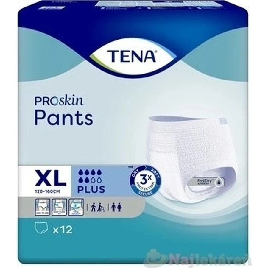 TENA PANTS PLUS EXTRA LARGE 1×12 шт, эластичные впитывающие трусики, 1440 мл, обхват бедер 120-160 см: цены и характеристики