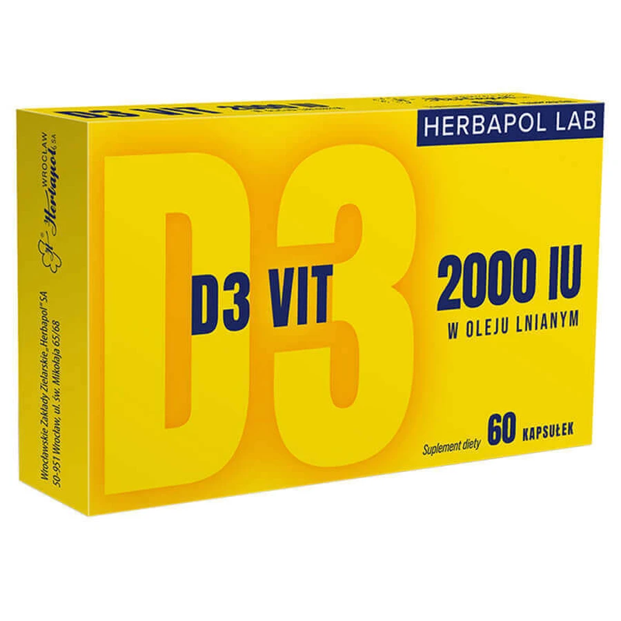 Herbapol Lab D3 Vit 2000 МО, 60 капсул: ціни та характеристики