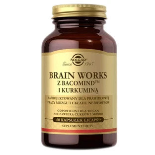 Solgar Brain Works з бакоміндом та куркуміном, 60 капсул