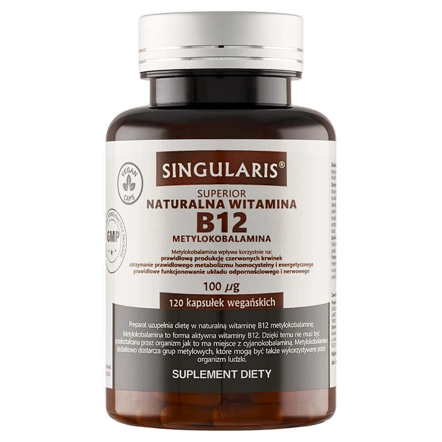 Singularis Superior Natural Vitamin B12 Метилкобаламін 100 мг, 120 мікрокапсул: ціни та характеристики