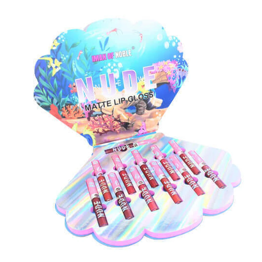 Набір з 12 блисків для губ, Iman Of Noble, Nude Matte Lip Gloss, Mermaid: ціни та характеристики