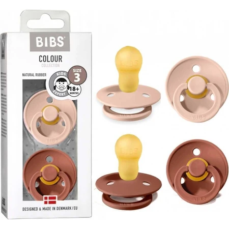 BIBS Соски-пустушки з натурального каучуку 1×2 шт, вік 2 роки, колір: лісовий бабак/рум'янець: ціни та характеристики