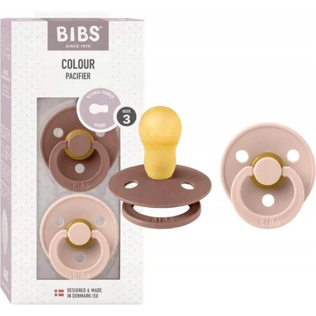 BIBS Соски-пустушки з натурального каучуку 1×2 шт, вік 2 роки, колір: лісовий бабак/рум'янець: ціни та характеристики