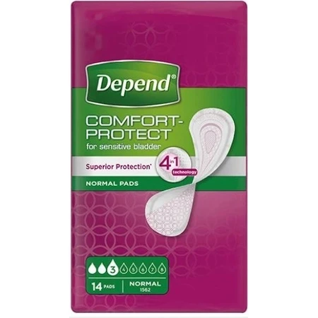DEPEND NORMAL 1×14 шт, прокладки для недержания 9×25 см: цены и характеристики