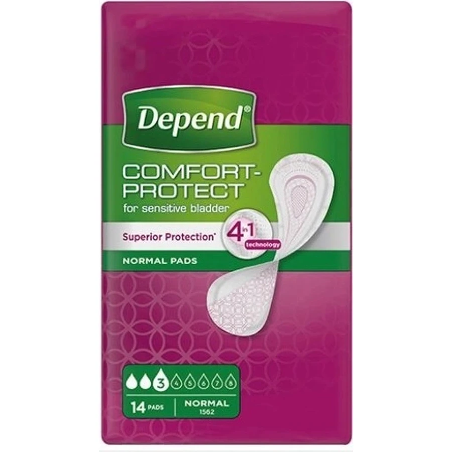 DEPEND NORMAL 1×14 шт, прокладки для недержания 9×25 см: цены и характеристики