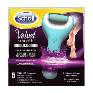 Scholl Velvet Smooth Pro, електронна терка для ніг з адоварком, водонепроникна, синя, 1 шт.