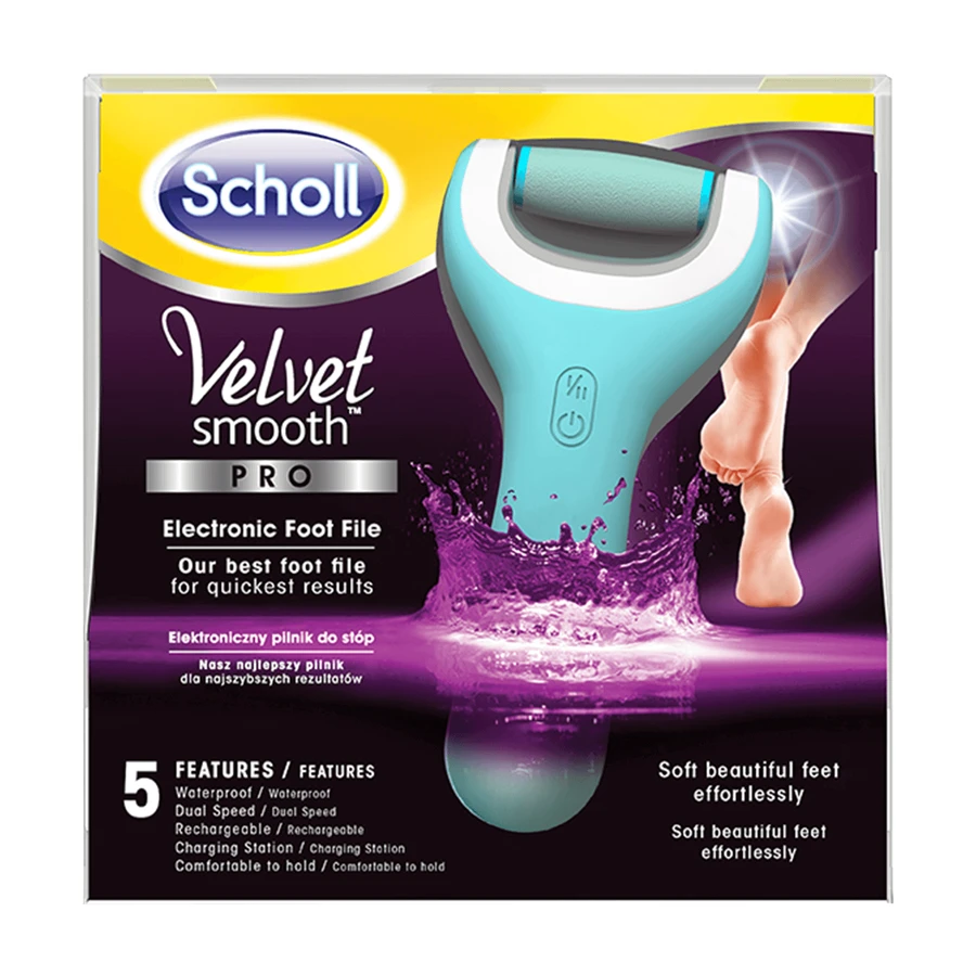 Scholl Velvet Smooth Pro, електронна терка для ніг з адоварком, водонепроникна, синя, 1 шт.: ціни та характеристики