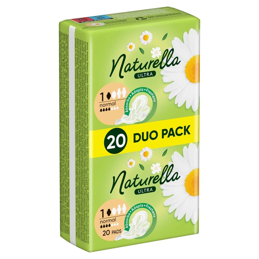 Naturella Ultra, гигиенические салфетки с крылышками, ромашка, Normal, 20 шт.: цены и характеристики