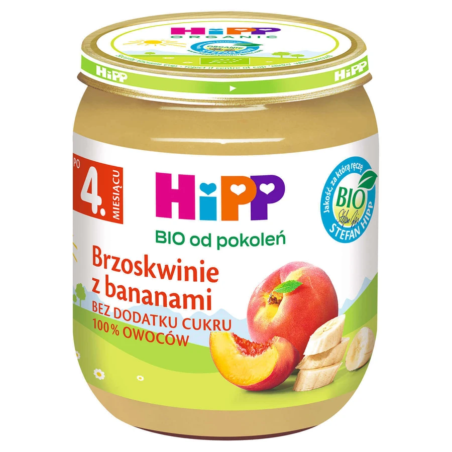HiPP Owoce Bio, персики и бананы, после 4 месяцев, 125 г: цены и характеристики