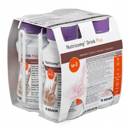 Nutricomp Drink Plus, шоколадный вкус, 4 x 200 мл ЗАГРЯЗНЕННАЯ УПАКОВКА: цены и характеристики