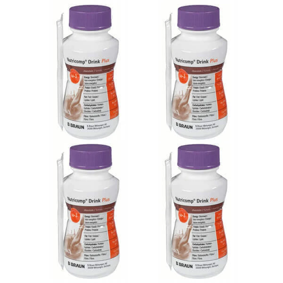 Nutricomp Drink Plus, шоколадный вкус, 4 x 200 мл ЗАГРЯЗНЕННАЯ УПАКОВКА: цены и характеристики