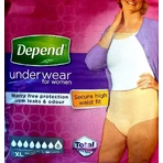 DEPEND SUPER XL для жінок 1×9 шт, еластичні трусики, обхват стегон 120-150 см: ціни та характеристики