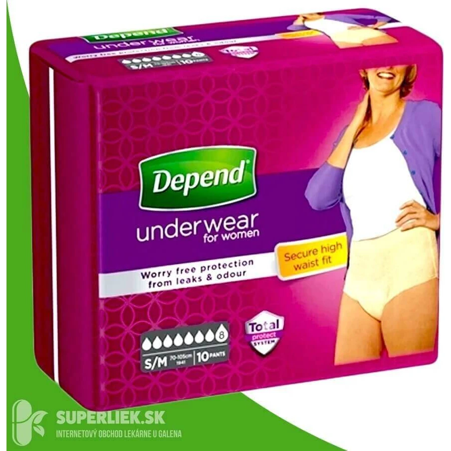 DEPEND SUPER XL для жінок 1×9 шт, еластичні трусики, обхват стегон 120-150 см: ціни та характеристики
