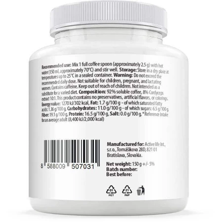 Zerex Cordyceps Coffee - энергия и жизненная сила 150 г: цены и характеристики