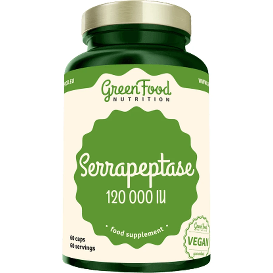 GreenFood Nutrition Серрапептаза 120000IU 60 капсул: цены и характеристики