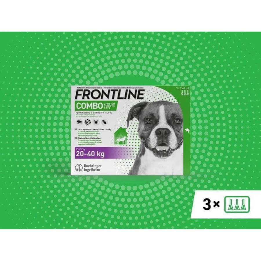FRONTLINE COMBO spot-on for DOG L 3 x 2,68 мл 3x2,68 мл, раствор для собак: цены и характеристики