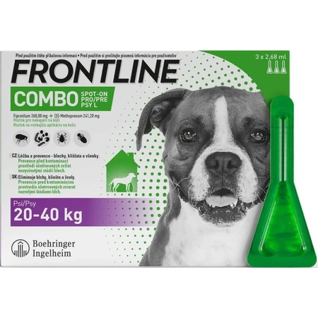 FRONTLINE COMBO spot-on for DOG L 3 x 2,68 мл 3x2,68 мл, раствор для собак: цены и характеристики
