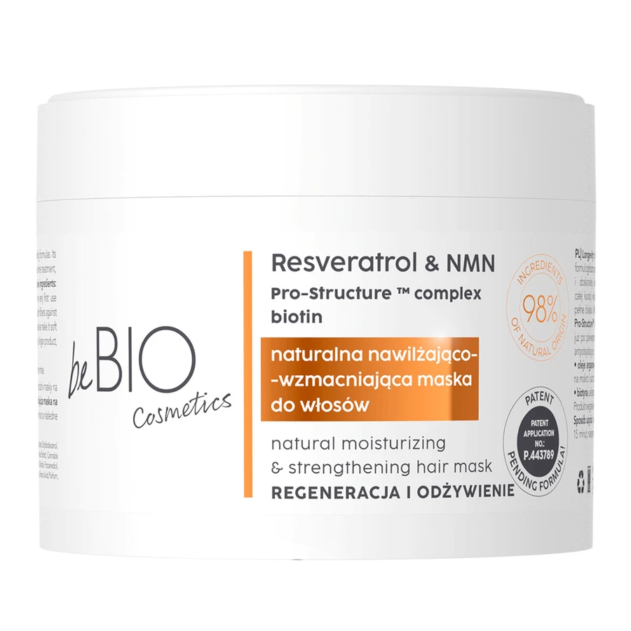 beBIO Cosmetics Longevity, натуральна зволожуюча та зміцнююча маска для волосся, 250 мл: ціни та характеристики