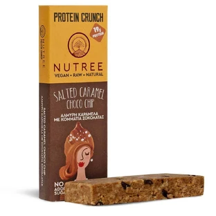 Сирий веганський протеїновий батончик Protein Crunch, солона карамель Choco Chip, 60 г, Nutree