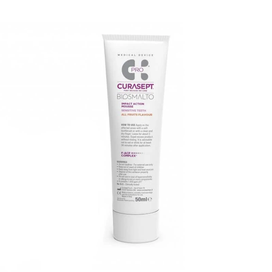 Зубная паста для чувствительных зубов Biosmalto Mousse, 50 мл, Curasept: цены и характеристики