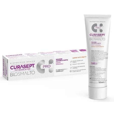 Зубная паста для чувствительных зубов Biosmalto Mousse, 50 мл, Curasept: цены и характеристики