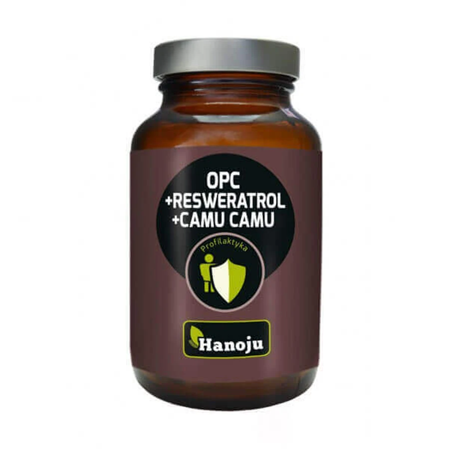Hanoju, OPC + Resveratrol + Bio Camu Camu 500 мг, 60 капсул: ціни та характеристики