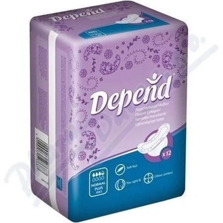 DEPEND NORMAL PLUS 1×12 шт, прокладки для недержания 10×28 см: цены и характеристики