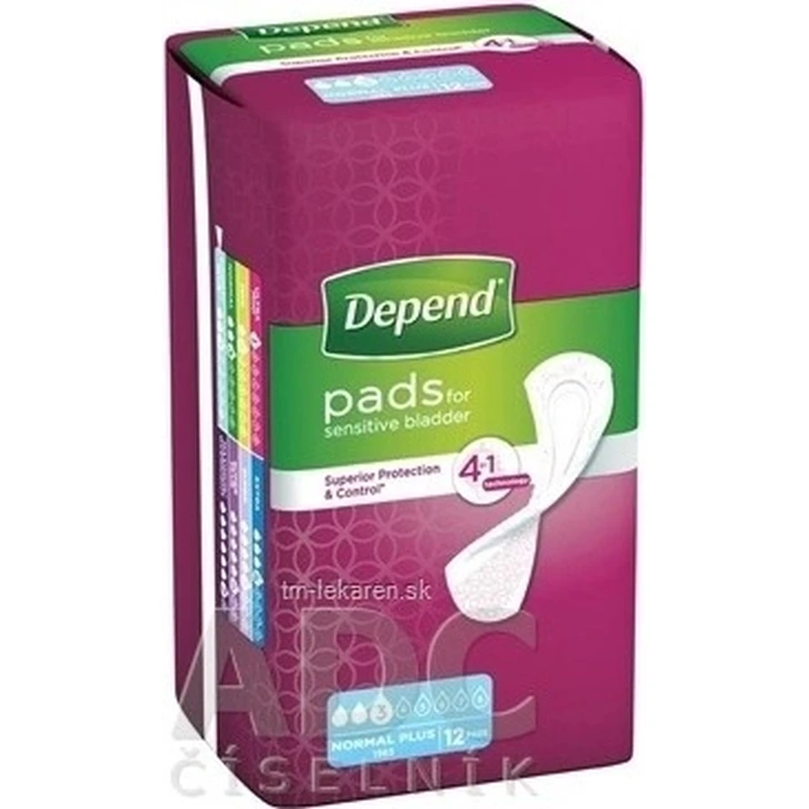 DEPEND NORMAL PLUS 1×12 шт, прокладки для недержания 10×28 см: цены и характеристики
