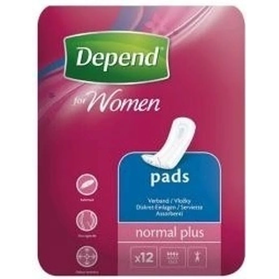 DEPEND NORMAL PLUS 1×12 шт, прокладки для недержания 10×28 см: цены и характеристики
