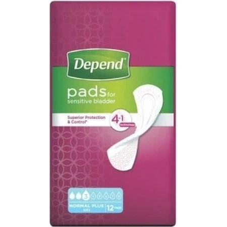 DEPEND NORMAL PLUS 1×12 шт, прокладки для недержания 10×28 см: цены и характеристики
