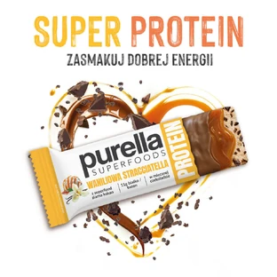 Протеїн Purella Superfoods Protein, протеїновий батончик, ванільна страчателла, 45 г