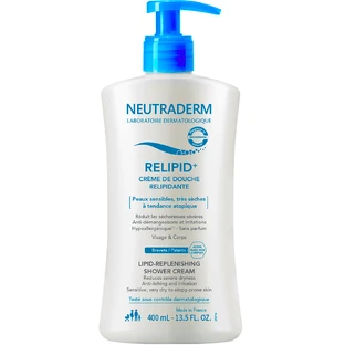 Neutraderm Relipid+, засіб для вмивання для чутливої, дуже сухої та атопічної шкіри обличчя та тіла, що поповнює запаси ліпідів, 400 мл