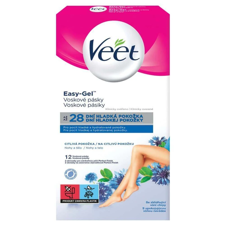 Восковий пластир для шкіри Veet Easy-Gel 12 шт: ціни та характеристики
