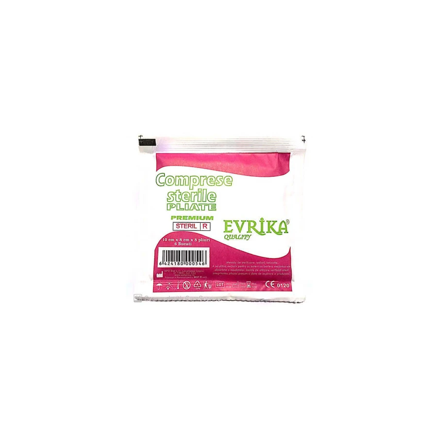Стерильный складной компресс Evrika 10 см x 8 см: цены и характеристики