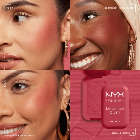 Рум'яна NYX Professional Makeup Buttermelt Blush 10 Рум'яна для спини та обличчя з баттерфляєм: ціни та характеристики