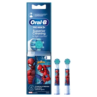 Oral-B Pro Kids, щетина электрической зубной щетки, Человек-паук, старше 3 лет, ультратонкая, 2 штуки