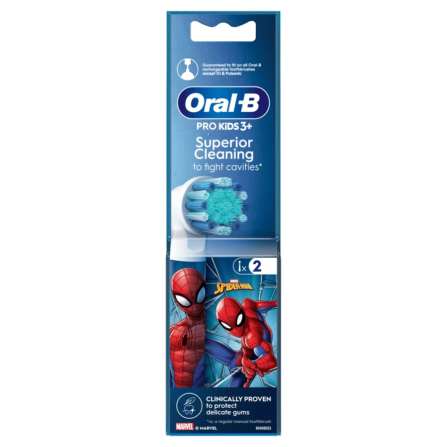 Oral-B Pro Kids, щетина электрической зубной щетки, Человек-паук, старше 3 лет, ультратонкая, 2 штуки: цены и характеристики
