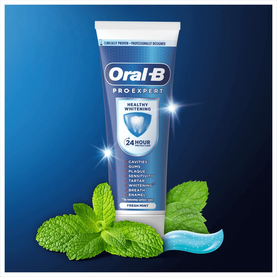 Зубна паста Oral-B Pro-Expert Healthy Whitening, 75 мл ЗАБРУДНЕНА УПАКОВКА: ціни та характеристики