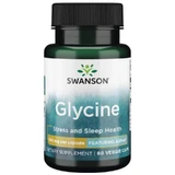 Swanson AjiPure Glycine, глицин 500 мг, 60 вегетарианских капсул
