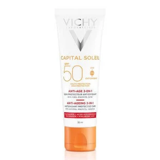 Vichy Capital Soleil 3 в 1 Антиоксидантний крем проти зморшок з SPF 50, 50 мл
