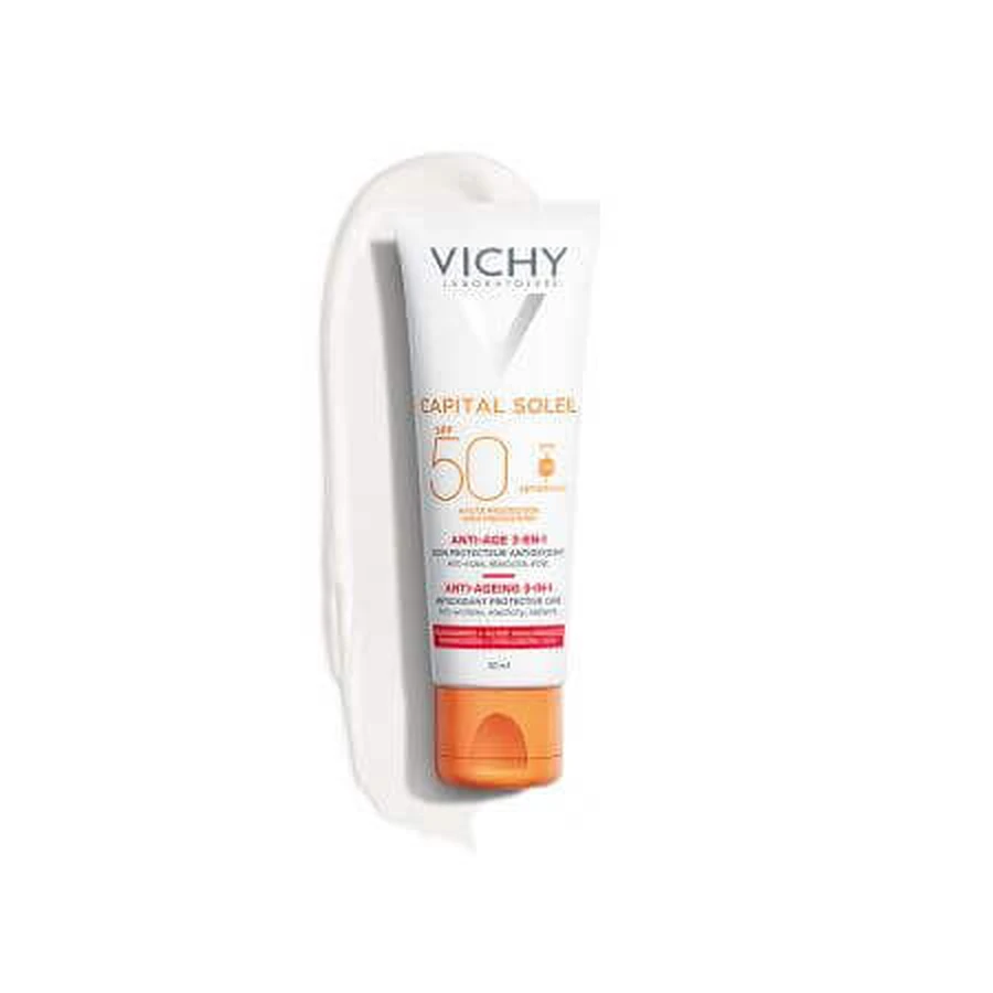 Vichy Capital Soleil 3 в 1 Антиоксидантний крем проти зморшок з SPF 50, 50 мл: ціни та характеристики