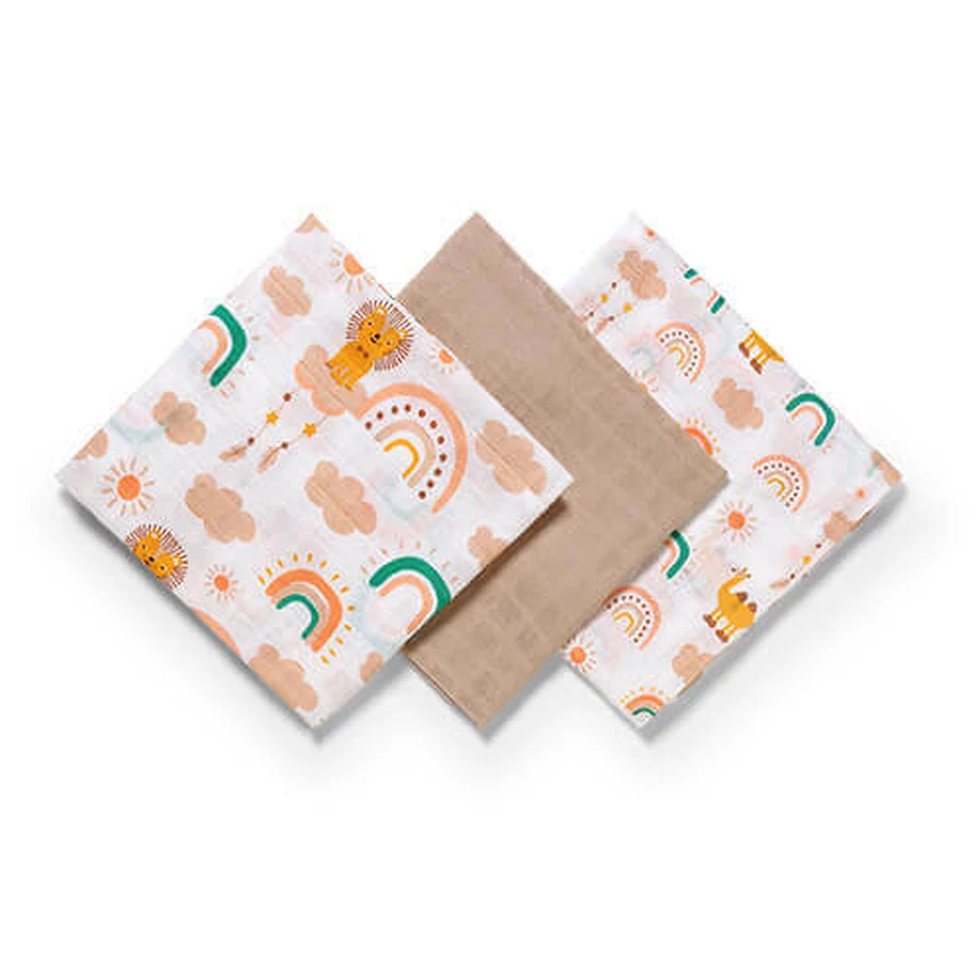 BabyOno, пелюшки тканинні, 100% бавовна, для живота, 70 x 70 см, 3 шт.: ціни та характеристики
