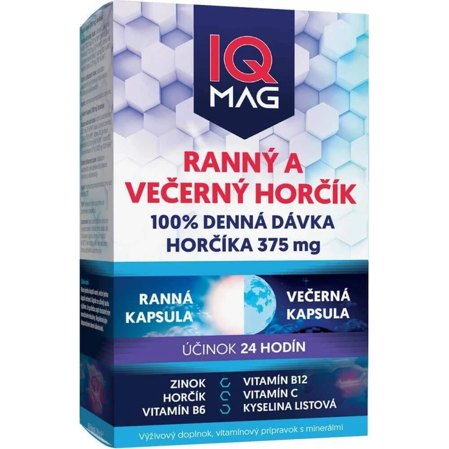 IQ MAG магній вранці та ввечері 1×60 капсул, дієтична добавка: ціни та характеристики